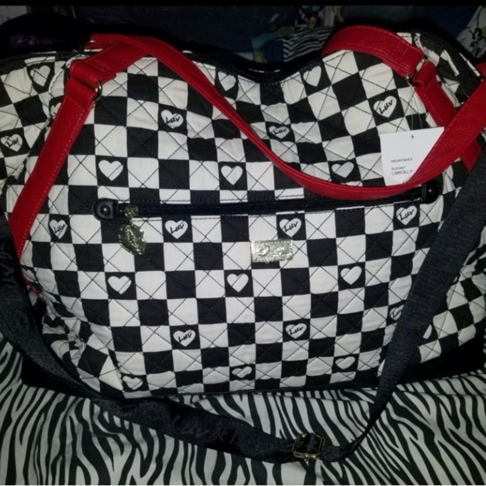 LUV Betsey Womens Rolling Weekender Travel Bag